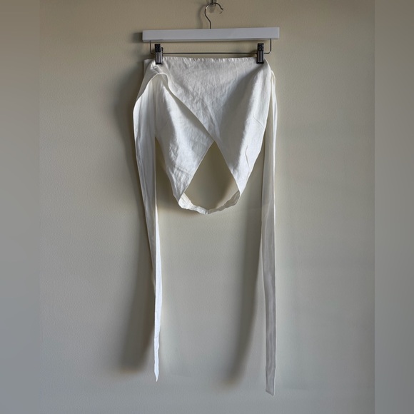 Free the Label Milan Wrap Linen Top White Size S NWOT Coastal Minimalist - Picture 7 of 8